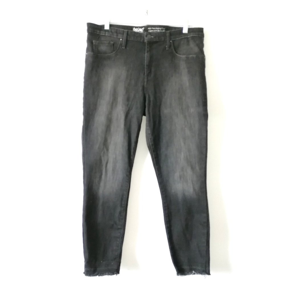 Mossimo Womens Black High Rise Jegging Cropped Stretch Denim Jeans Size 14